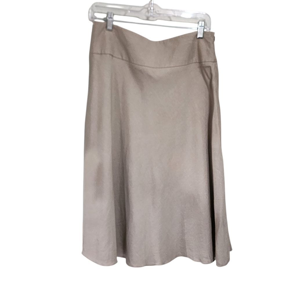 ZOZO Skirt S Tan Linen Blend Side Zip Minimalist Indie Granola  Sustainable